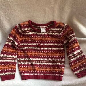 Gymboree Cotton Red Fair Isle Knit Sweater